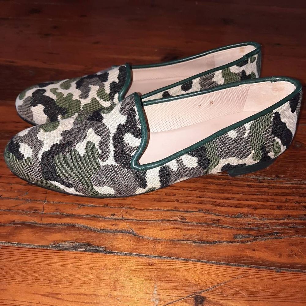 Anthropologie Jon Josef Gatsby Camo Print Loafers